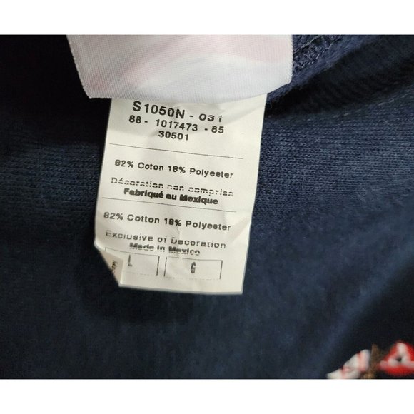 VTG Reverse Weave CHAMPION Sweatshirt Mens Navy Blue Nautical Flag Logo Size L - Picture 4 of 11